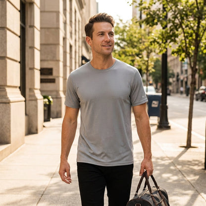 Ice Silk Round Neck T-Shirt — Stay Cool Without Heavy Summer Shirts