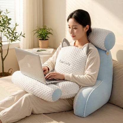 Back & Neck Comfort Pillow — Comfortable Lounging Without Stacking Pillows