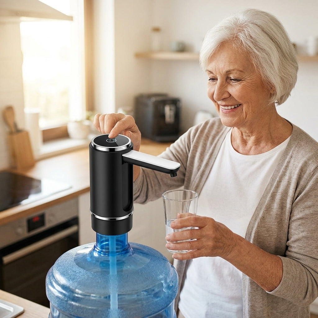 Portable Electric Water Bottle Pump — Easy One-Touch Water Dispensing Without Lifting Heavy Bottles