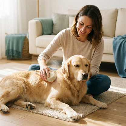 Pet Grooming Brush — Remove Loose Fur While Gently Massaging Your Pet