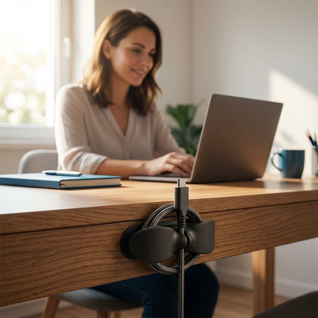 Silicone Cable Organizer — Keep Cords Neat Without Drilling Or Desk Clutter