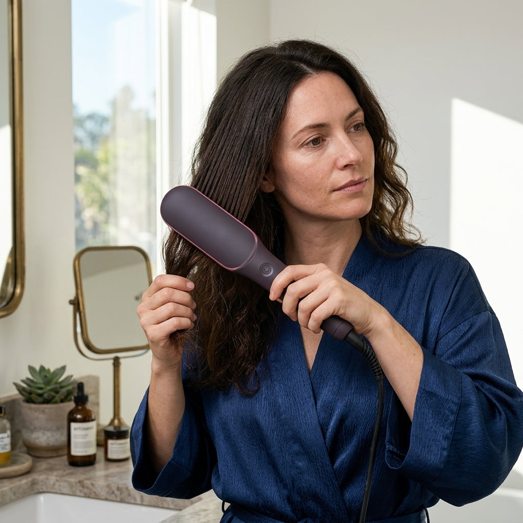 Ionic Hair Straightening Brush — Smooth Silky Hair Without Salon Hassle