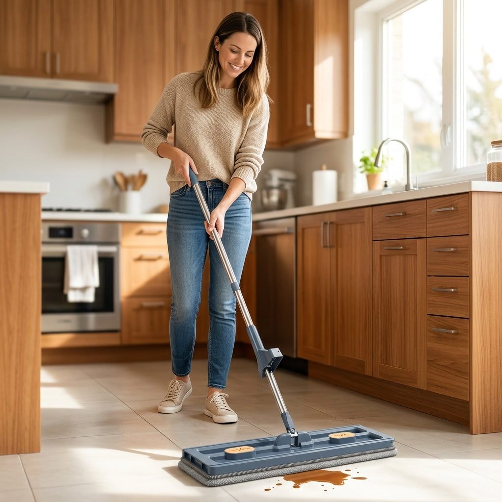 Hands-Free Microfiber Mop — Effortless Cleaning Without Wet Hands