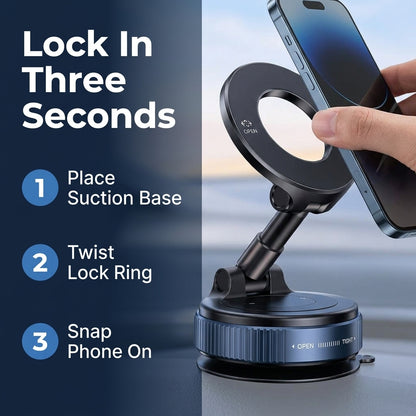 360° Foldable Magnetic Car Phone Mount — Stable Phone Viewing Without Bulky Holders
