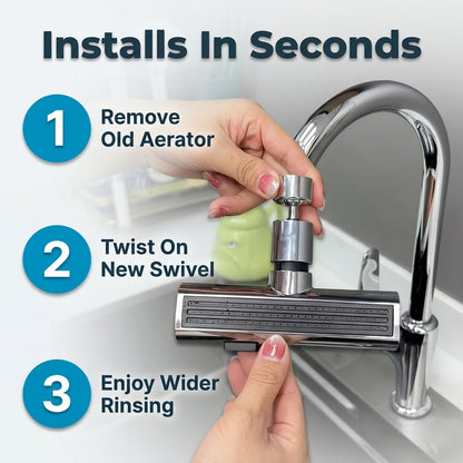 Waterfall Kitchen Faucet Attachment — Wider Rinsing Without Replacing Your Faucet