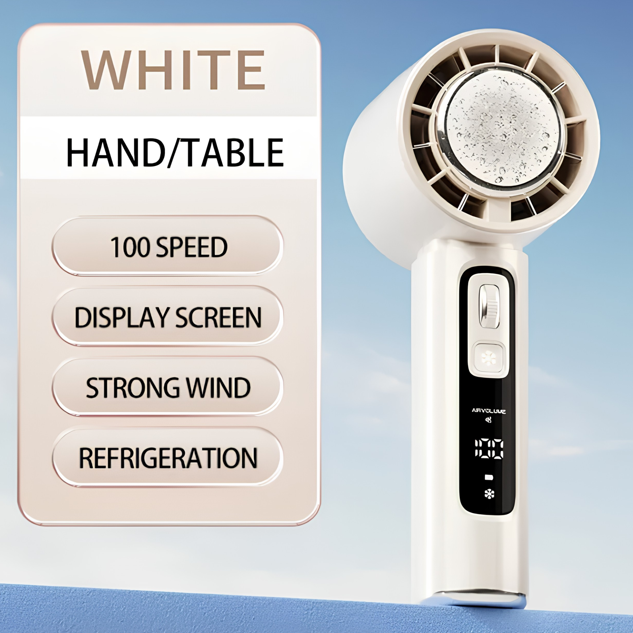 Handheld Bladeless LED Fan — Stay Cool Without Exposed Fan Blades