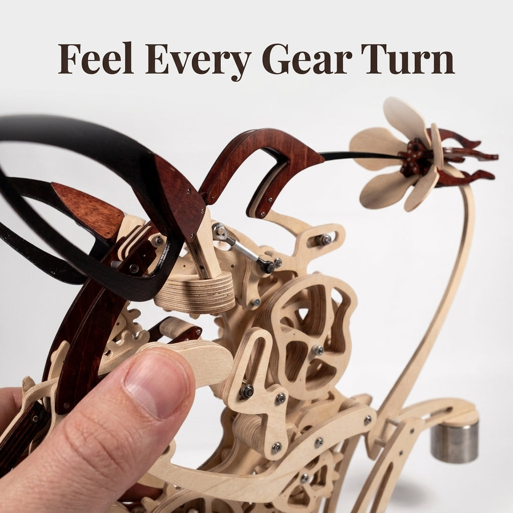 Wooden Kinetic Hummingbird Sculpture — Bring Hand-Powered Motion & Natural Beauty Into Your Space