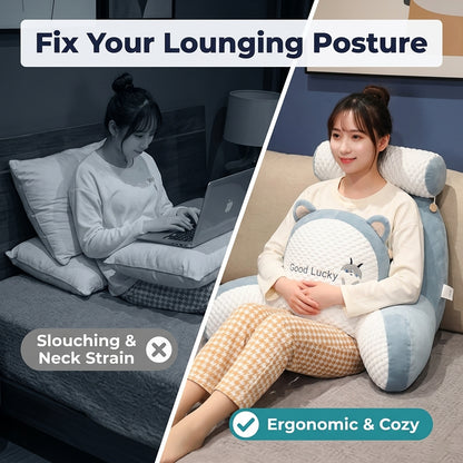 Back & Neck Comfort Pillow — Comfortable Lounging Without Stacking Pillows
