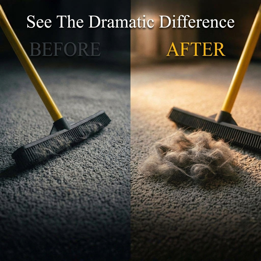 Pet Hair Removal Broom — Lift Stubborn Fur Without Vacuums, Sticky Rollers, Or Endless Sweeping