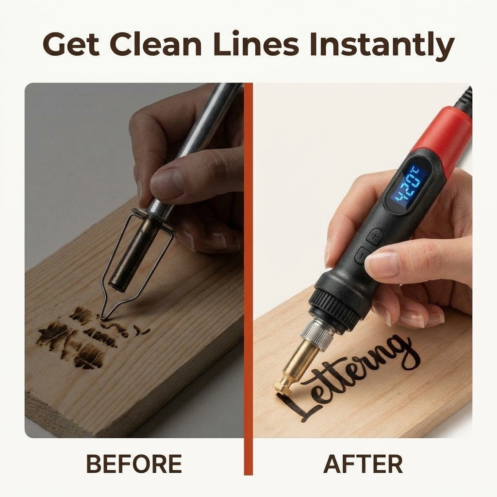 Wood Burning Craft Pen Kit — Personalized Crafting Without Uneven Burn Marks