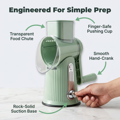 Rotary Vegetable Slicer — Slice, Shred & Grate Fresh Ingredients In Seconds