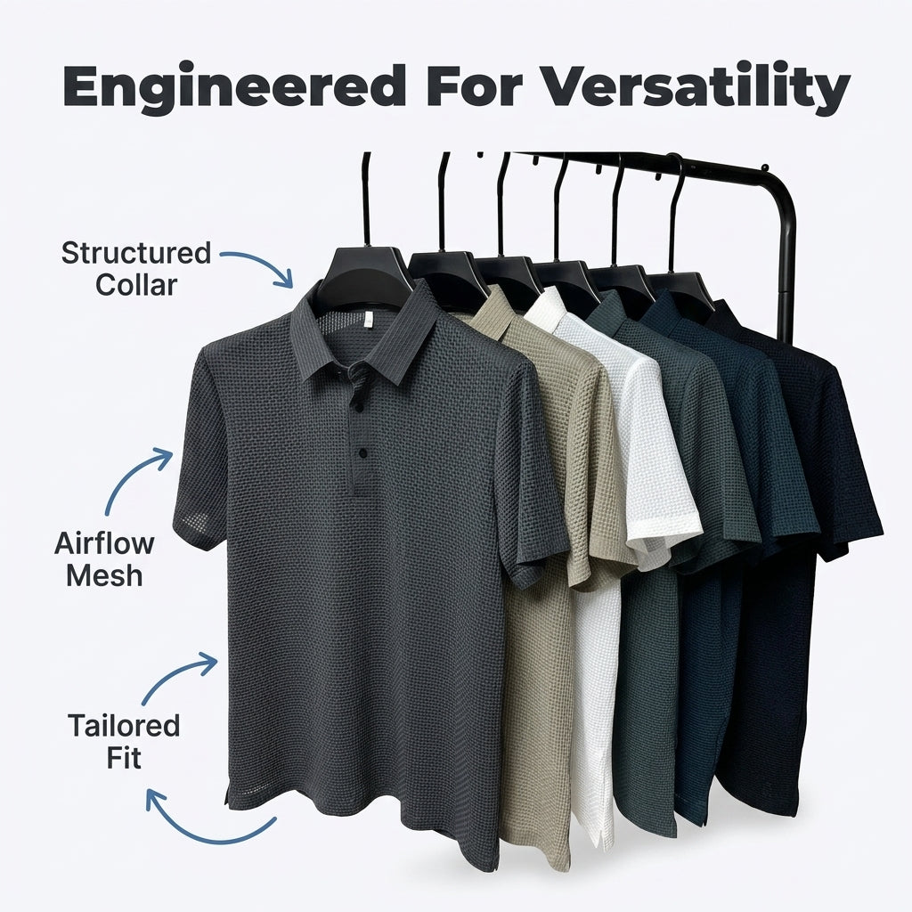 Textured Comfort Polo Shirt — Clean Style Without Heavy Fabric