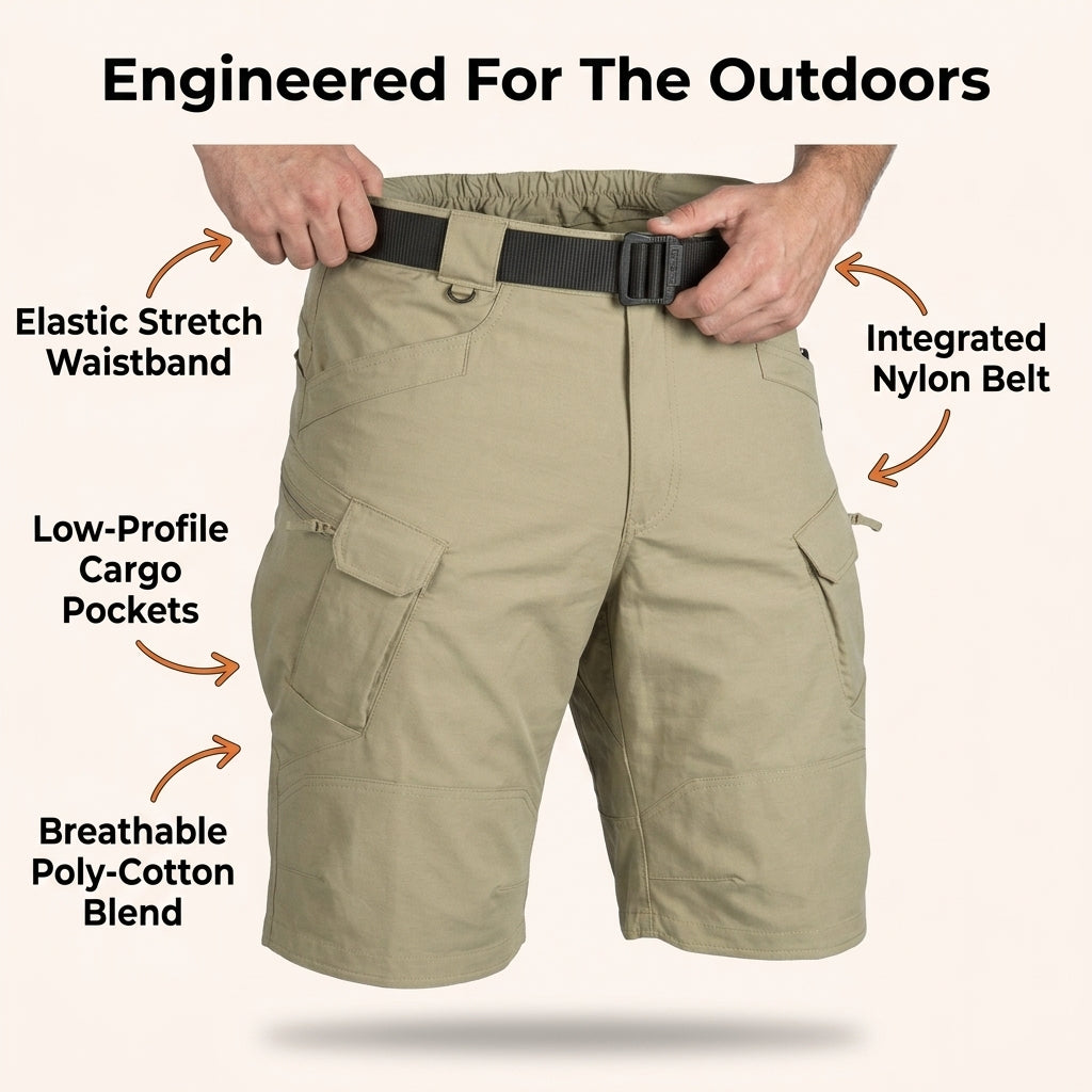 Outdoor Cargo Shorts — Durable Utility Without Stiff, Heavy Shorts
