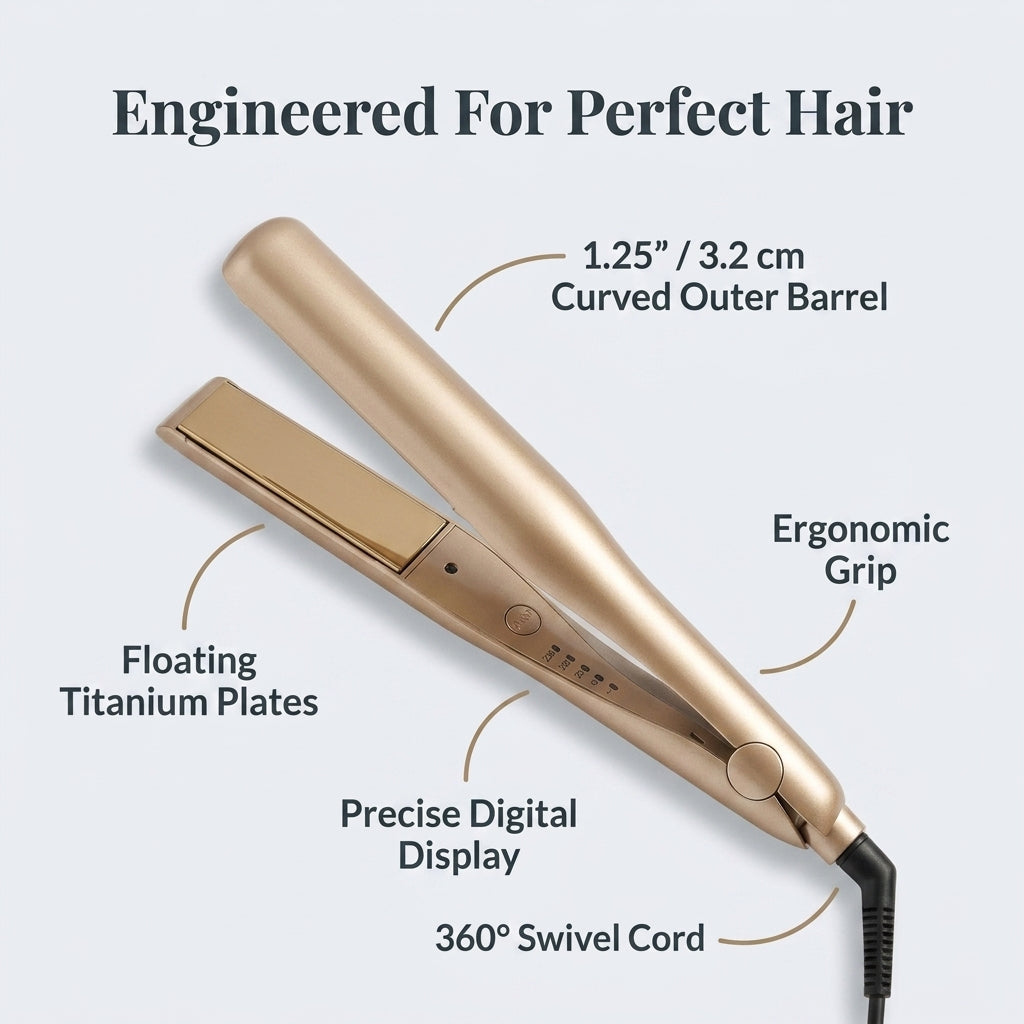 2-in-1 Hair Straightener & Curler — Sleek Hair Or Soft Curls With One Styling Tool