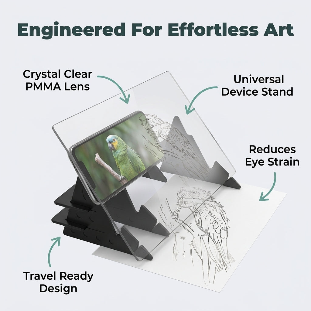 Image Reflector Drawing Board — Turn Photos Into Traceable Drawing Guides Without Apps Or Batteries
