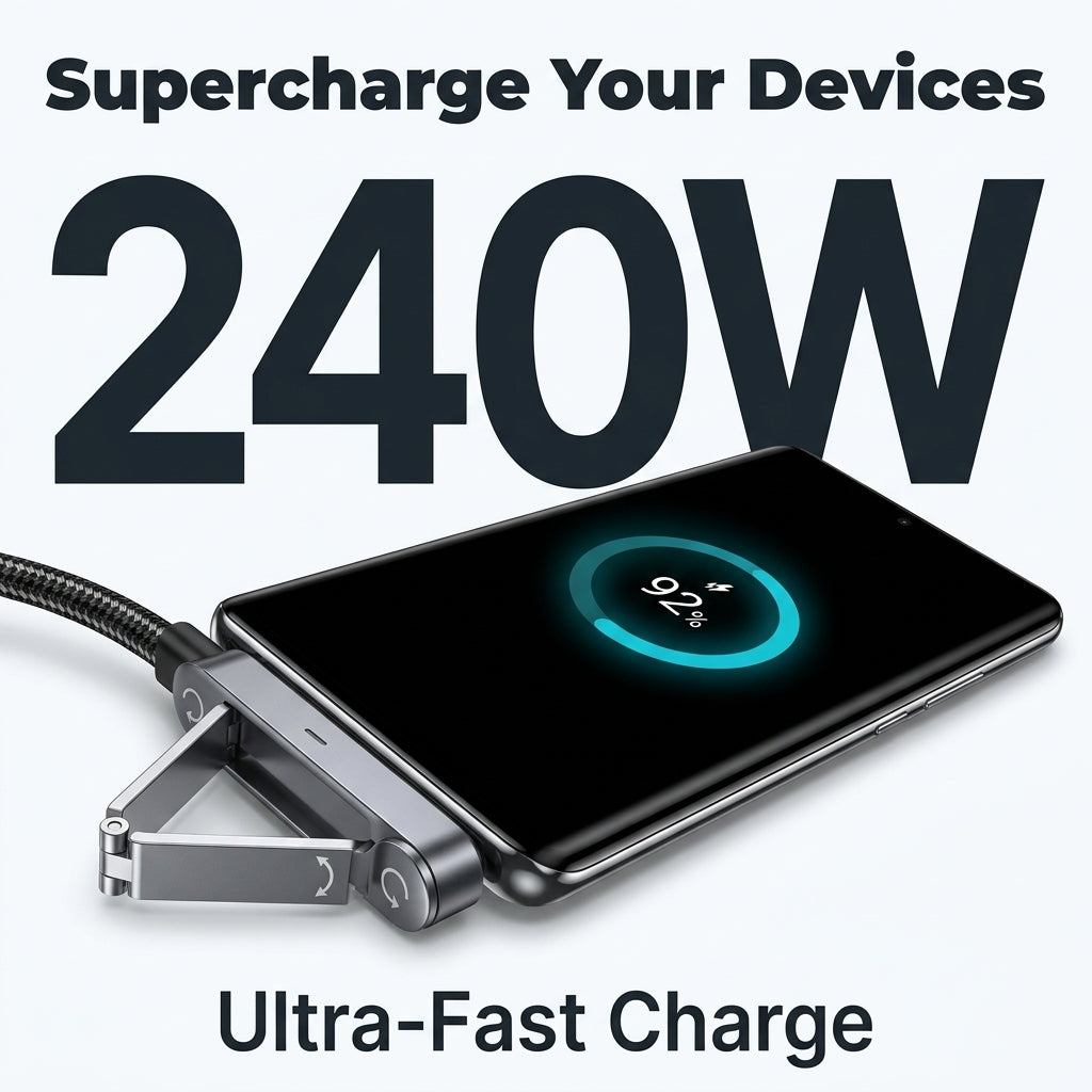 2-in-1 Fast Charging Cable — Charge Your Phone Without Holding It Up