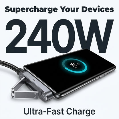 2-in-1 Fast Charging Cable — Charge Your Phone Without Holding It Up