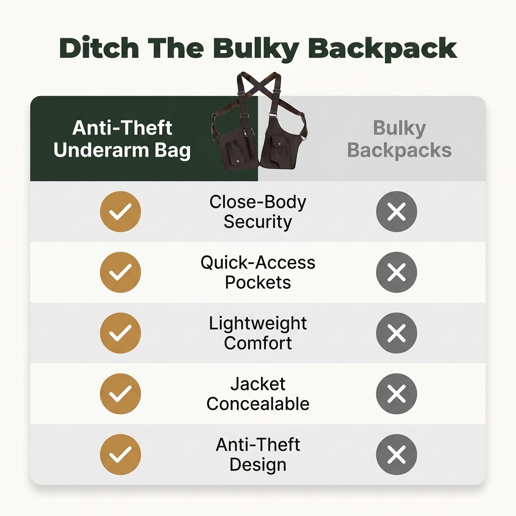 Adjustable Underarm Shoulder Bag — Carry Daily Essentials Without Bulky Bags