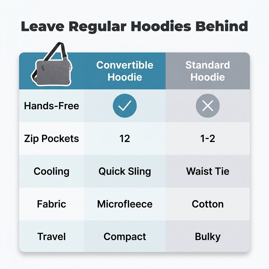 Convertible Backpack Hoodie — Warm When You Need It, Hands-Free When You Don’t