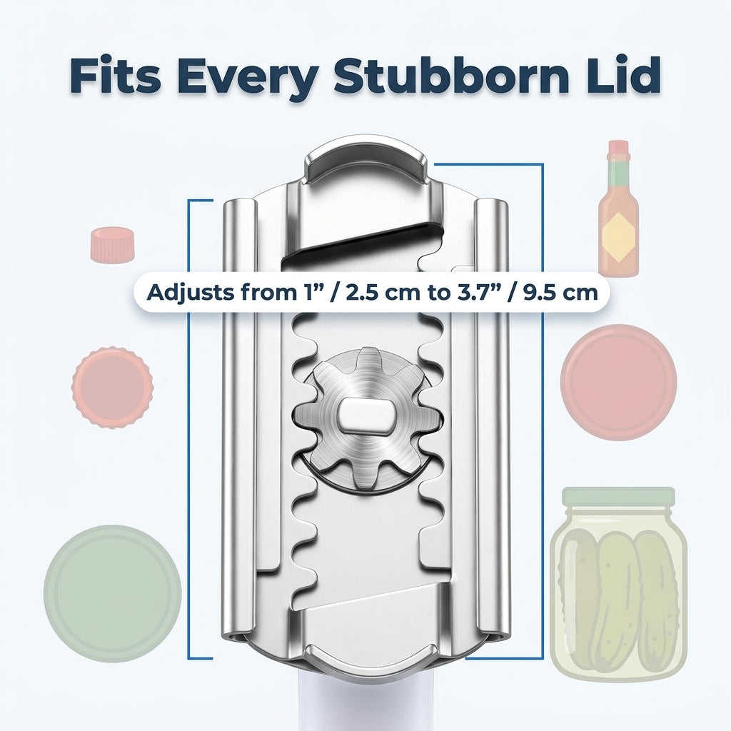 Adjustable Grip Jar Opener — Open Tight Lids Without Hand Strain