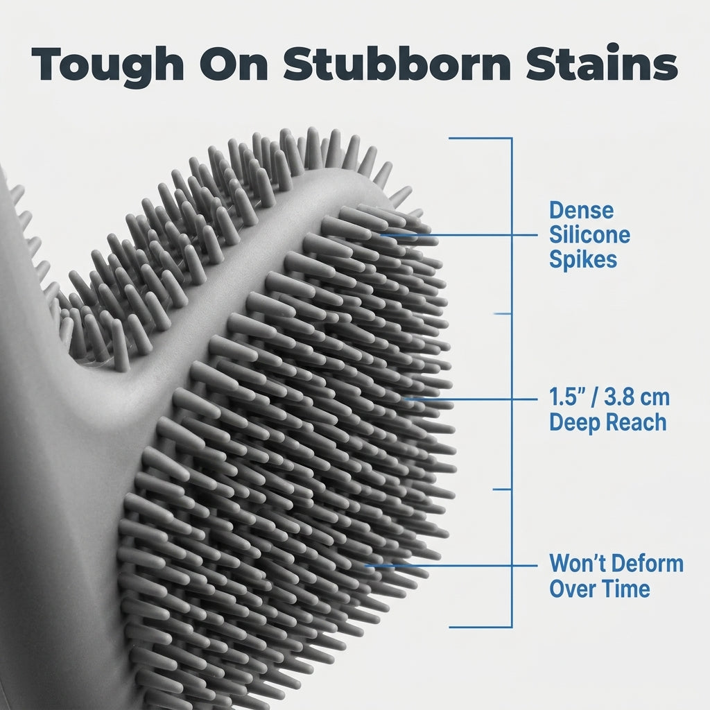 Silicone Toilet Brush - End of Smelly Brushes and Stained Toilet Bowls