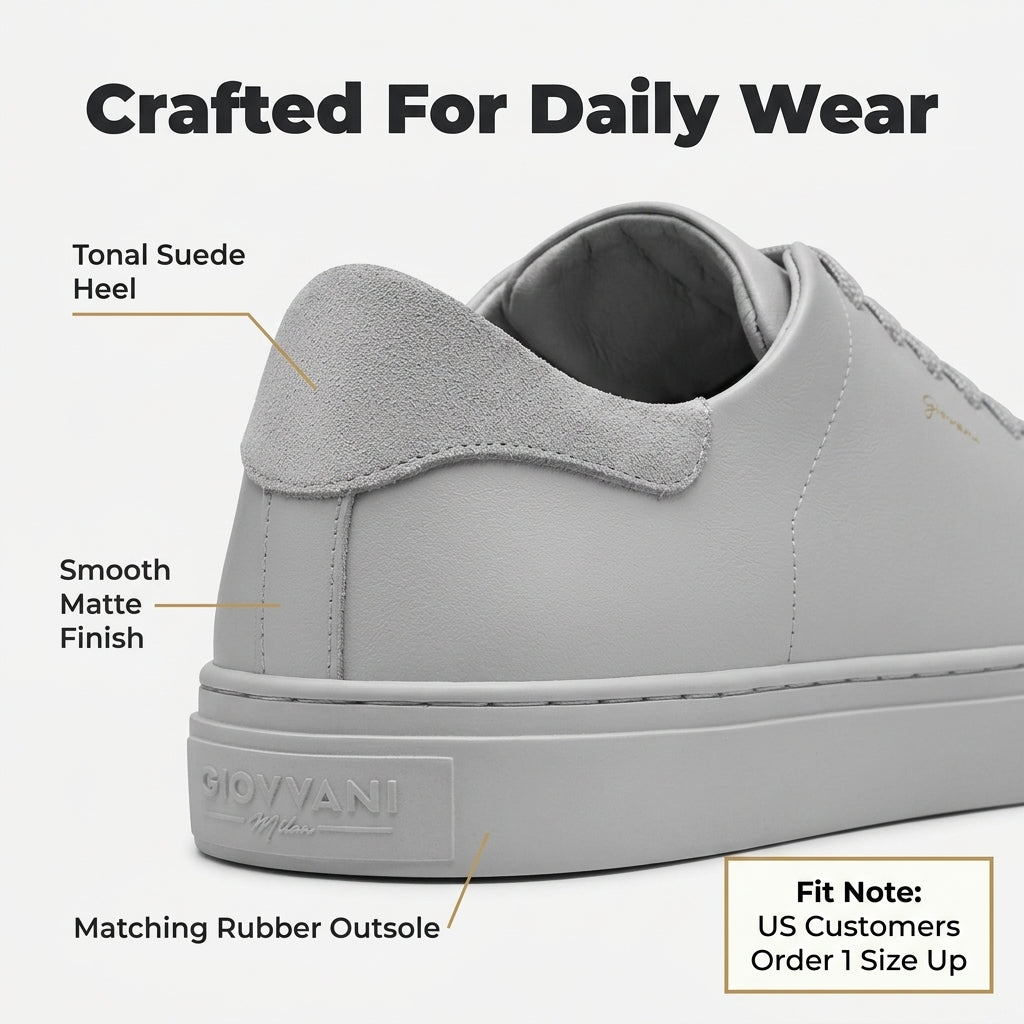 Grey Leather Sneakers — Smart Casual Style Without Stiff Dress Shoes