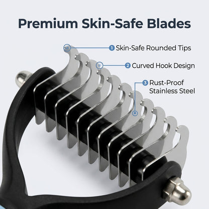 Pet Hair Removal Grooming Comb — Remove Loose Fur Without Painful Pulling