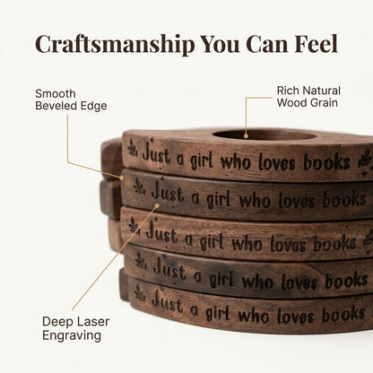 Personalized Wooden Book Page Holder — Read One-Handed Without Losing Your Page