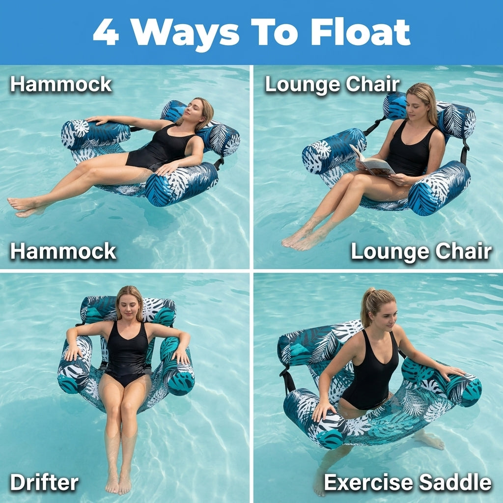Inflatable Water Hammock Lounger — Float, Relax & Stay Cool Without Bulky Pool Floats