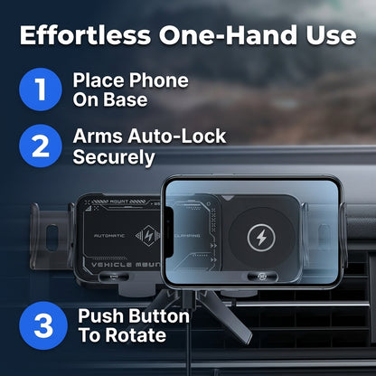 Smart Car Phone Holder — Charge, Rotate & Drive Hands-Free Without Distraction