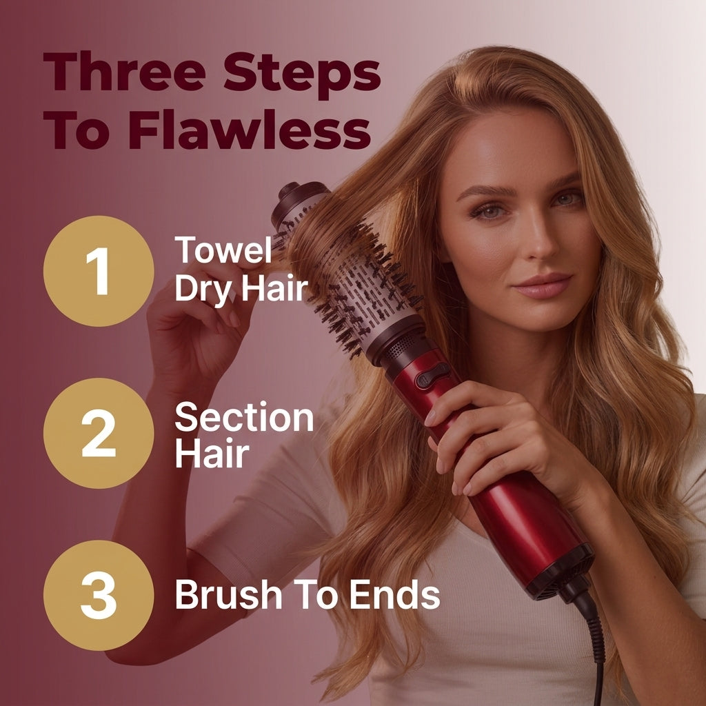 3-in-1 Blowout Hairbrush — Smooth Salon-Style Hair Without Complicated Styling