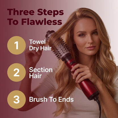 3-in-1 Blowout Hairbrush — Smooth Salon-Style Hair Without Complicated Styling
