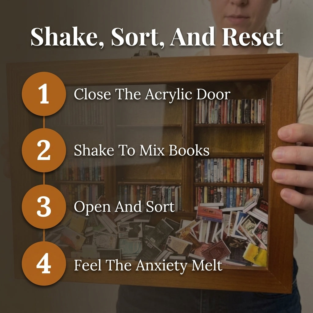 Miniature Anxiety Bookshelf — A Satisfying Reset Ritual For Restless Hands