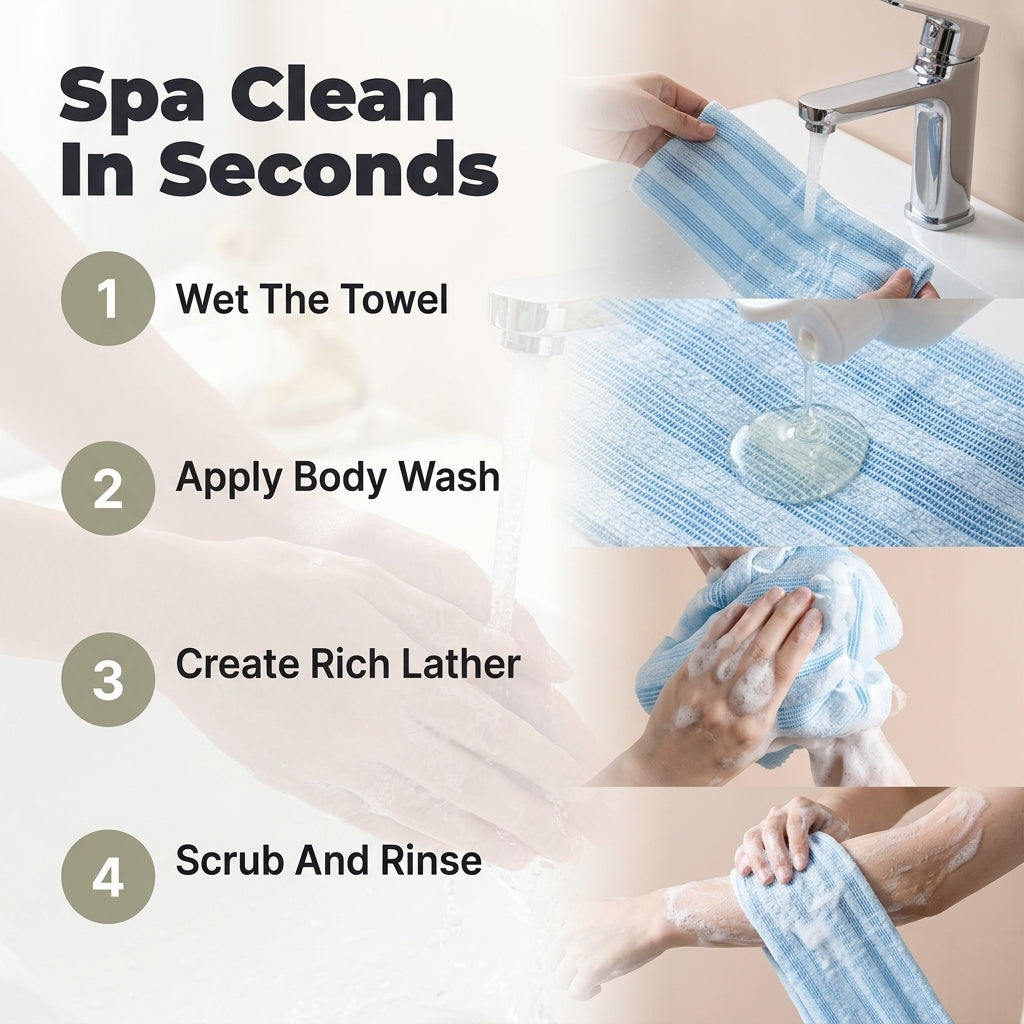 Exfoliating Back Scrub Towel — Deep Clean Your Skin Without Struggling To Reach