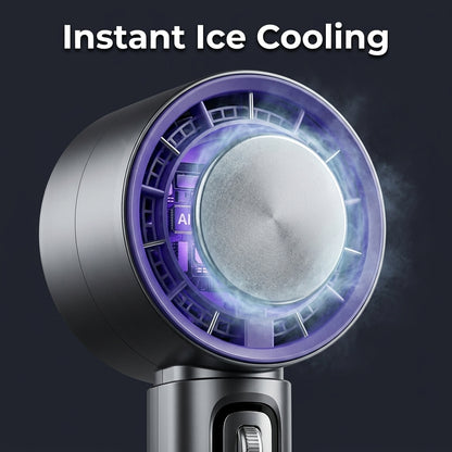 Handheld Bladeless LED Fan — Stay Cool Without Exposed Fan Blades