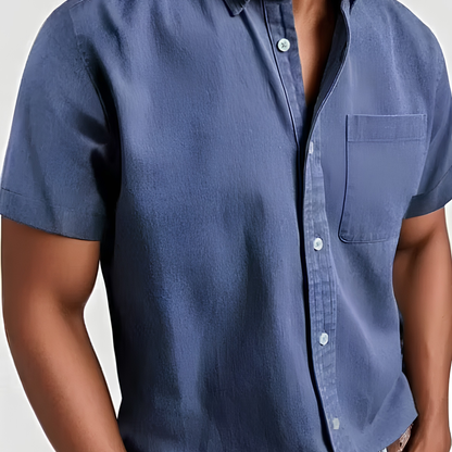 Classic Cotton Short-Sleeve Shirt — Clean Vintage Style Without Heavy Layers