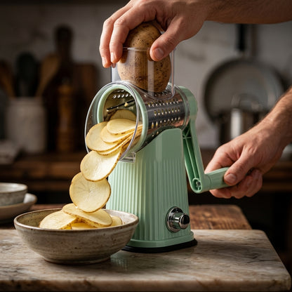 Rotary Vegetable Slicer — Slice, Shred & Grate Fresh Ingredients In Seconds