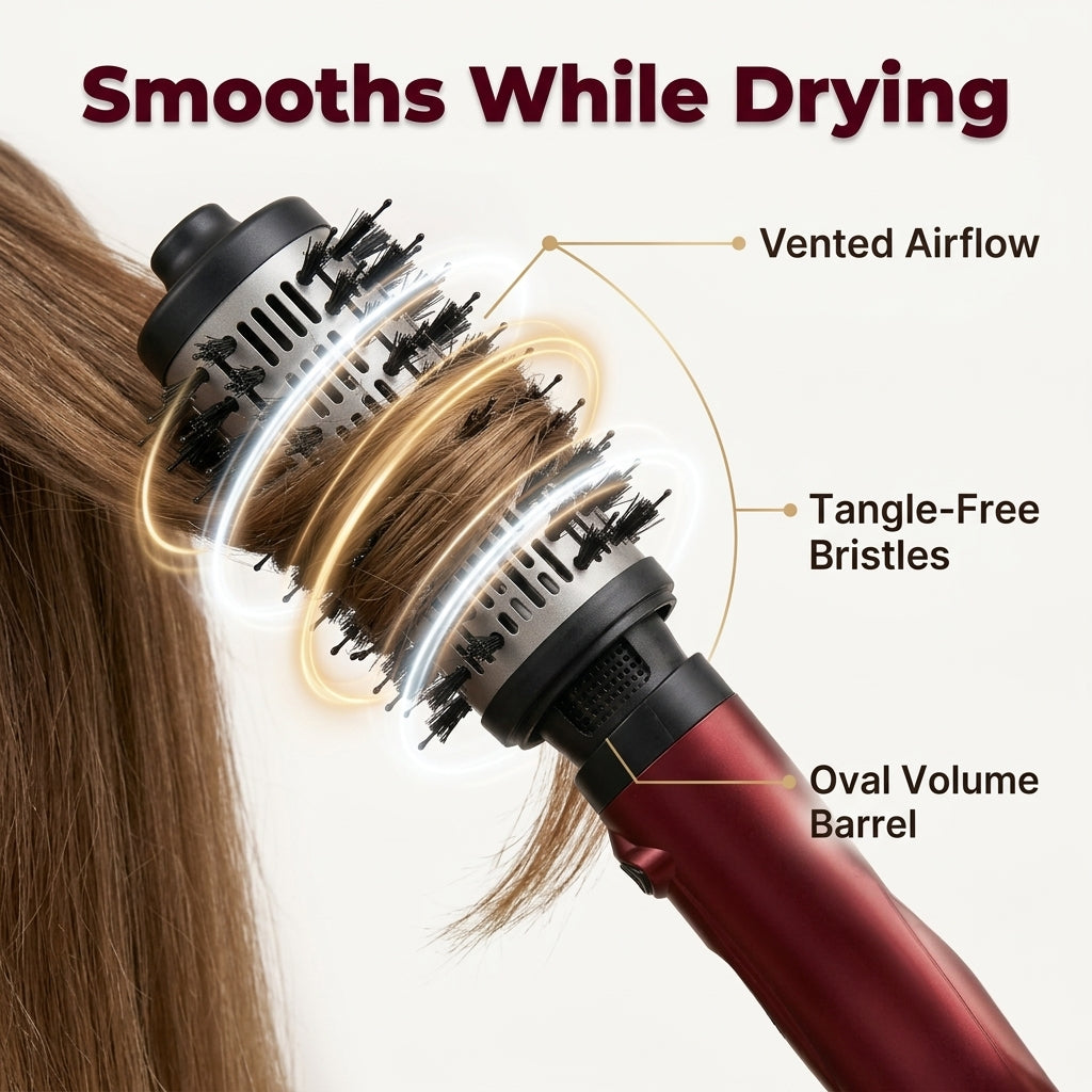 3-in-1 Blowout Hairbrush — Smooth Salon-Style Hair Without Complicated Styling