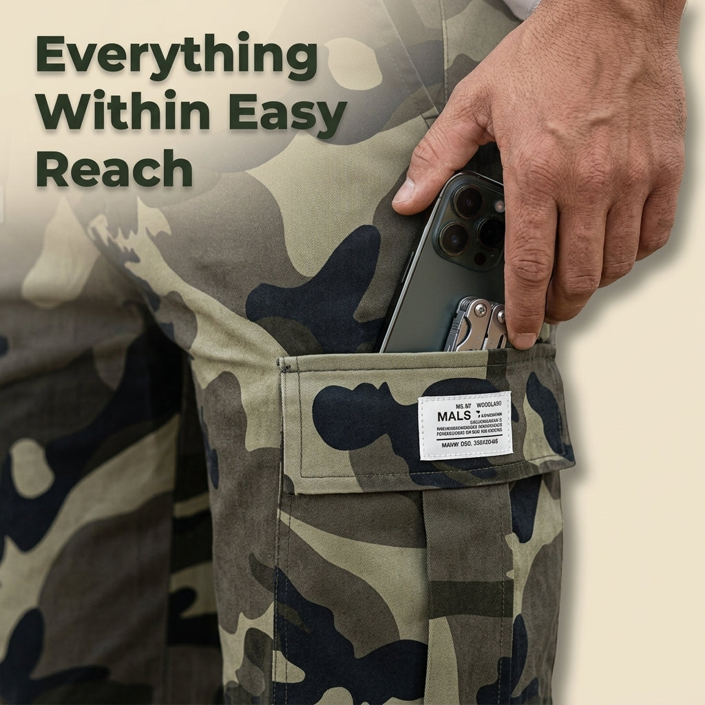 Casual Camo Work Pants — Practical Storage Without Bulky Workwear