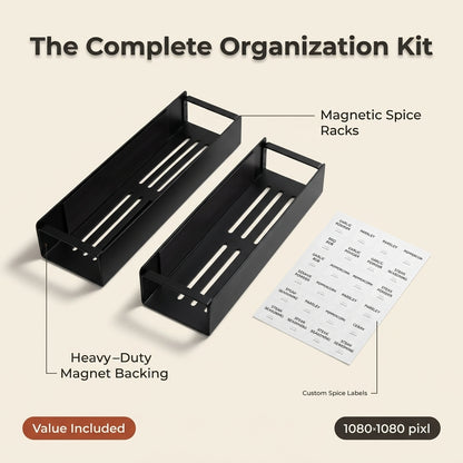 Magnetic Spice Rack Organizer — Instant Extra Storage Without Drilling Or Counter Clutter