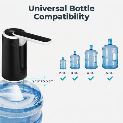 Portable Electric Water Bottle Pump — Easy One-Touch Water Dispensing Without Lifting Heavy Bottles