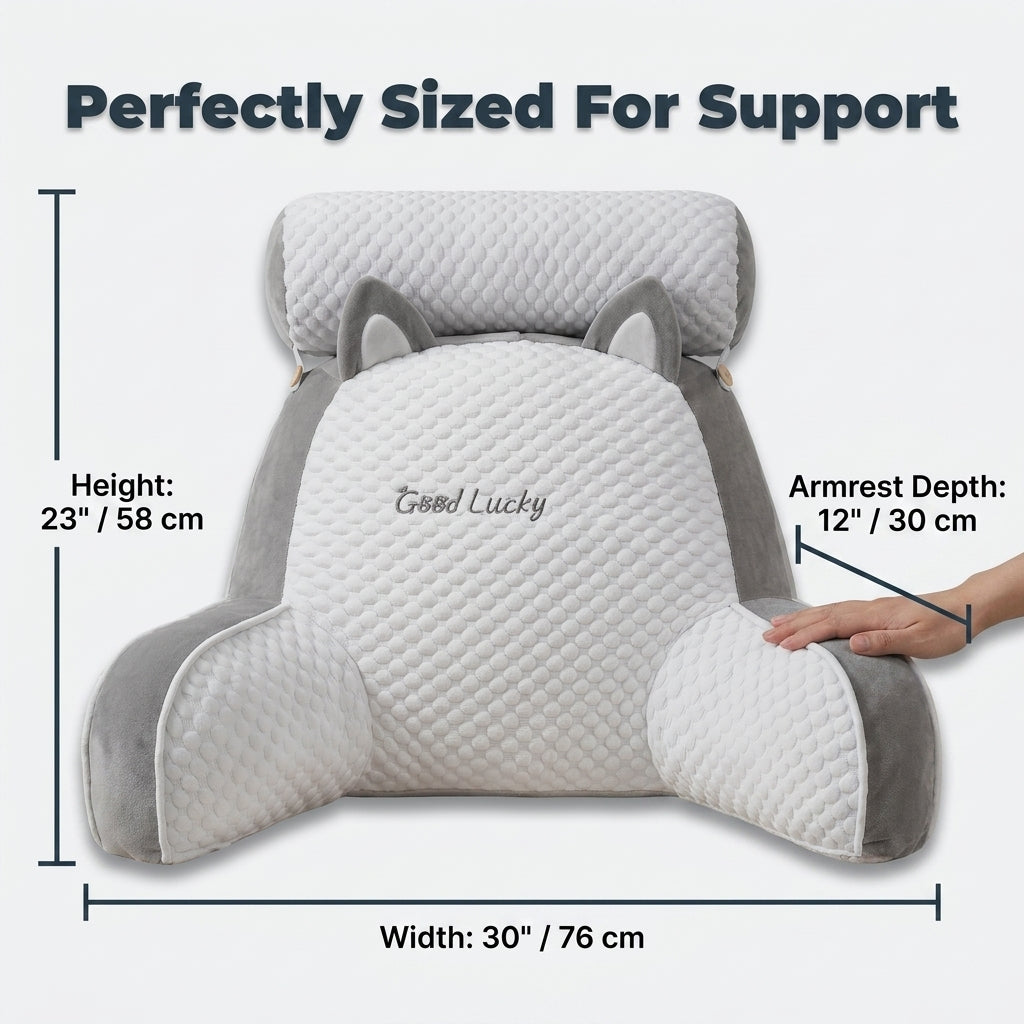 Back & Neck Comfort Pillow — Comfortable Lounging Without Stacking Pillows