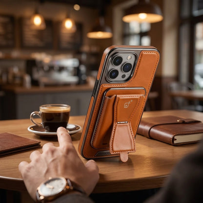 Leather Magnetic Wallet iPhone Case — Protect, Charge & Carry Cards In One Case
