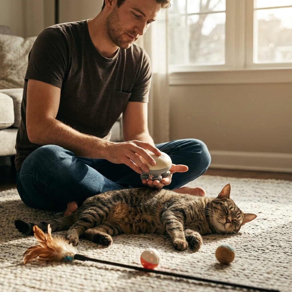 Electric Cat Massage Brush — Gentle Full-Body Massage Without Constant Hand Brushing