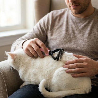 Pet Hair Removal Grooming Comb — Remove Loose Fur Without Painful Pulling