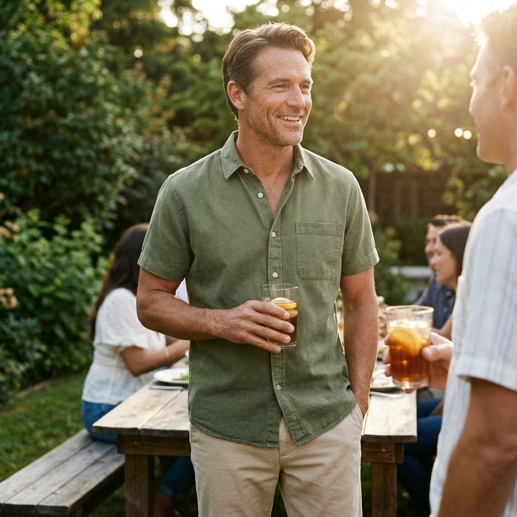 Classic Cotton Short-Sleeve Shirt — Clean Vintage Style Without Heavy Layers