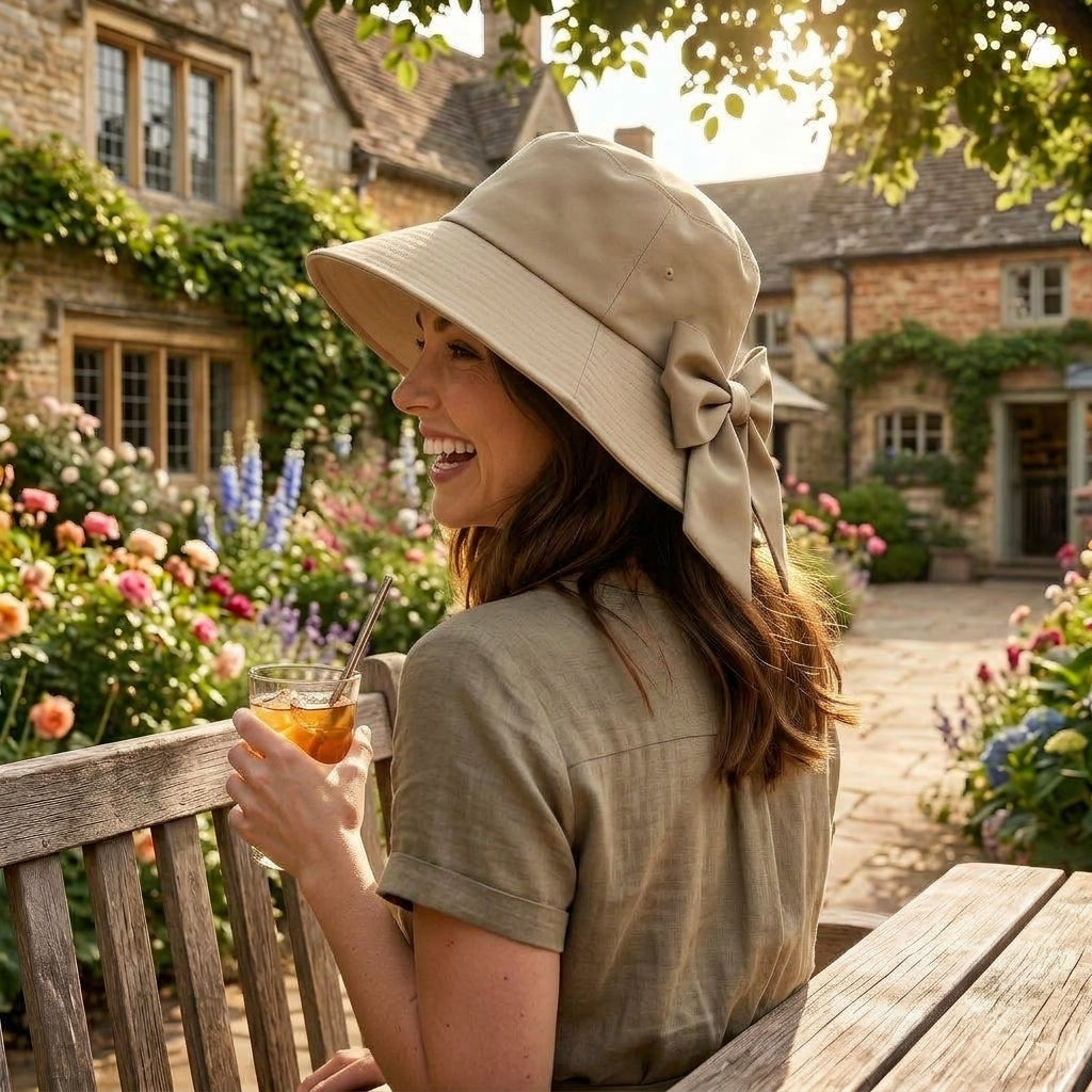 Women’s Bowknot Wide-Brim Sun Hat — Elegant Sun Coverage Without Heavy Summer Headwear