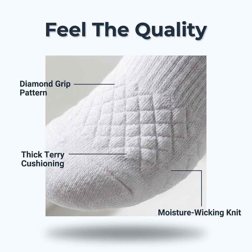Low-Cut No-Show Sports Socks — Dry, Cushioned Comfort Without Bulky Socks