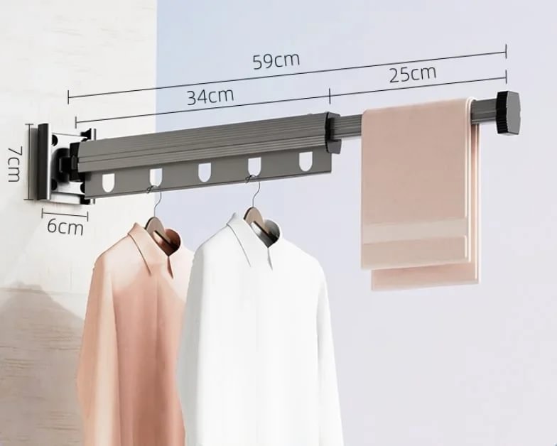 Wall-Mounted Folding Clothes Drying Rack — Dry More Laundry Without Taking Up Floor Space