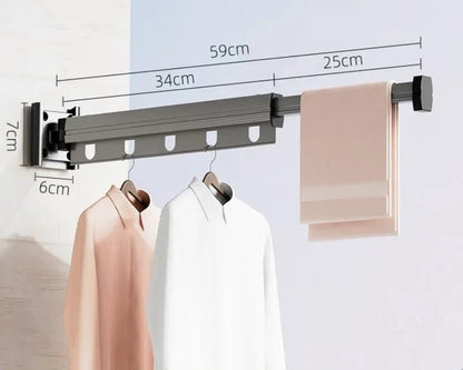 Wall-Mounted Folding Clothes Drying Rack — Dry More Laundry Without Taking Up Floor Space